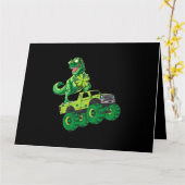 Carte Jour de la Saint Patrick Dinosaur Monster Shamrock (Fleur jaune)