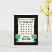 Carte Jour de la Saint Patrick Drink Tracker Hommes Femm (Fleur jaune)