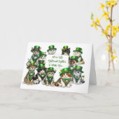 Carte Jour de la Saint Patrick Du Groupe Funny Cats (Fleur jaune)
