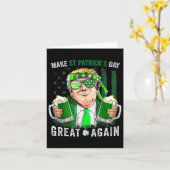 Carte Jour de la Saint Patrick Grande Encore Drôle Trump (Fleur jaune)