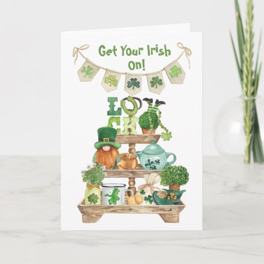 Carte Jour de la Saint Patrick irlandaise Leprecha (Devant)