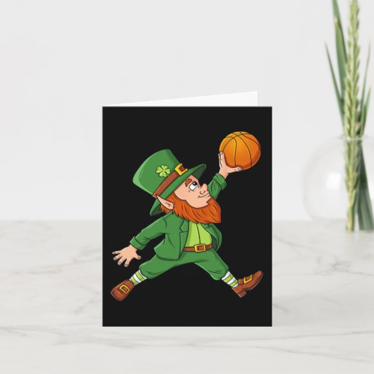 Carte Jour de la Saint Patrick Leprechaun Basket Lucky B (Devant)