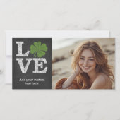 Carte Jour de la Saint Patrick LOVE avec shamrock (Devant)