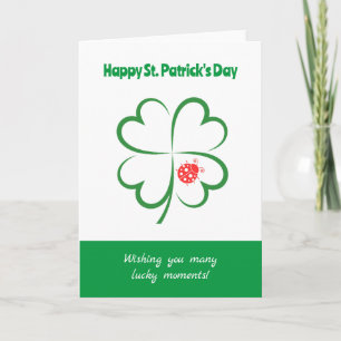 Carte Jour de la Saint Patrick minimaliste, 4 trèfle, co