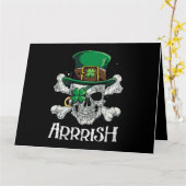 Carte Jour de la Saint-Patrick Pirate Arrrish Leprechaun (Fleur jaune)