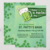 Carte Jour de la Saint Patrick Premier Anniversaire vert (Devant / Derrière)