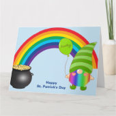 Carte Jour de la Saint Patrick Rainbow Gnomies LGBT Frie (Devant)