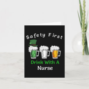 Carte Jour de la Saint Patrick - Sécurité D'Abord Boire