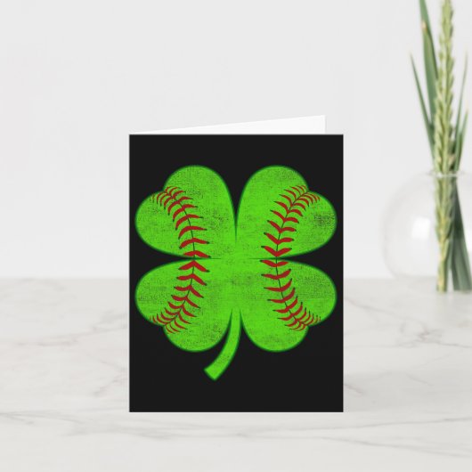 Carte Jour de la Saint Patrick Shamrock Baseball Clover (Devant)