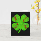 Carte Jour de la Saint Patrick Shamrock Baseball Clover (Fleur jaune)
