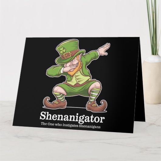 Carte Jour de la Saint Patrick Shenanigator Dabbing Lepr (Devant)