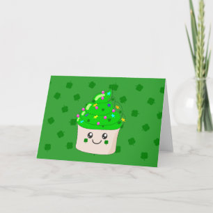 Carte Jour de la Saint Patrick vert de trèfle mignon
