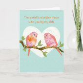 Carte Jour de la Saint-Valentin Amour Oiseau Mignon (Devant)