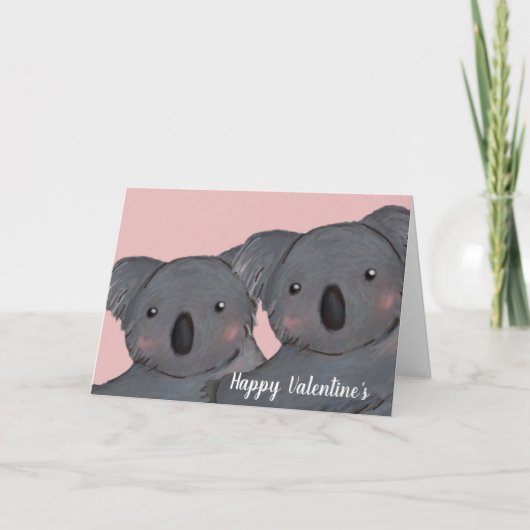 Carte Jour de la Saint-Valentin avec un koala mignon (Devant)