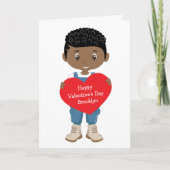 Carte Jour de la Saint Valentin du Garçon Noir (Devant)