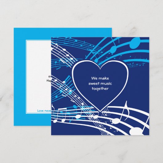 Carte Jour de la Saint Valentin | Faire de la musique do (Devant / Derrière)