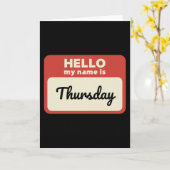 Carte Jour de la semaine. Thursday. (Fleur jaune)