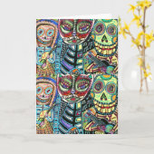 Carte Jour de la sérénade morte de chat (Fleur jaune)