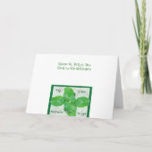 Carte Jour de la St Patrick (Dos)