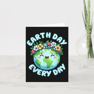 Carte Jour de la Terre Chaque jour Terre mignonne portan