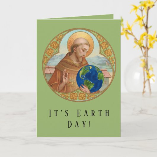 Carte Jour de la Terre & Saint François d'Assise (Fleur jaune)
