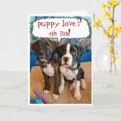 CARTE JOUR DE LA VALENTINE **PAS D'AMOUR POPULAIRE** AMO (Fleur jaune)