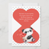 Carte Jour de la Valentines Bébé Panda Coeur (Dos)