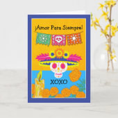 Carte Jour de l'amour mort pour toujours en espagnol (Fleur jaune)