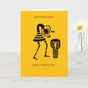 Carte Jour de l'anniversaire de la fille de tambours afr