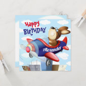 Carte Jour de l'anniversaire du vol de chiens (Devant/Arrière en situation)