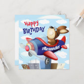 Carte Jour de l'anniversaire du vol de chiens (Devant/Arrière en situation)