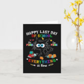 Carte Jour de l'école Chat Noir C'est très bien Je vais  (Fleur jaune)