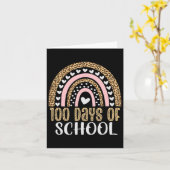 Carte Jour De L'École Enseignant 100 Jours Rainbow Leopa (Fleur jaune)