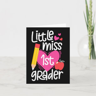 Carte Jour De L'École Petite Miss 1ère Filles De Grande