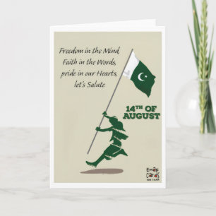 Carte Jour de l'indépendance du Pakistan - Drapeau