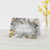 Carte Jour de l'or Fête du Nouvel An Clipart (Fleur jaune)