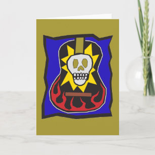 Carte Jour de l'or mort w/Blue de guitare de crâne