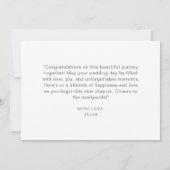 Carte Jour de mariage heureux de la couronne florale ros (Dos)