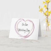 Carte Jour de mariage rose Abstrait (Fleur jaune)