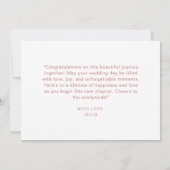 Carte Jour de mariage rose pâle et fleuri Eucalyptus (Dos)