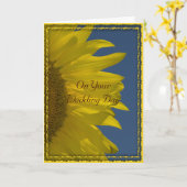 Carte Jour de mariage vertical du tournesol (Fleur jaune)