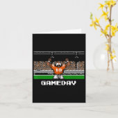 Carte Jour de match de football orange et blanc jeu vidé (Fleur jaune)
