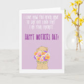Carte Jour de mères drôle heureux (Fleur jaune)