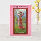 Carte Jour de mères heureux vintage (Fleur jaune)