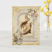 Carte Jour de mères religieux notre Madame le mont (Fleur jaune)