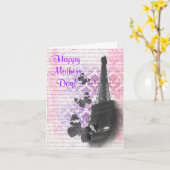 Carte Jour de mères romantique de Paris (Fleur jaune)