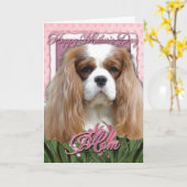 Carte Jour de mères - tulipes roses - cavalier - (Fleur jaune)