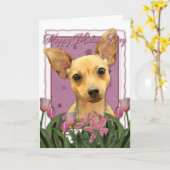 Carte Jour de mères - tulipes roses - chiwawa (Fleur jaune)