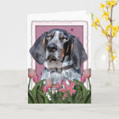 Carte Jour de mères - tulipes roses - Coonhound de (Fleur jaune)