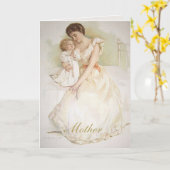 Carte Jour de mères victorien de maman et d'enfant de (Fleur jaune)